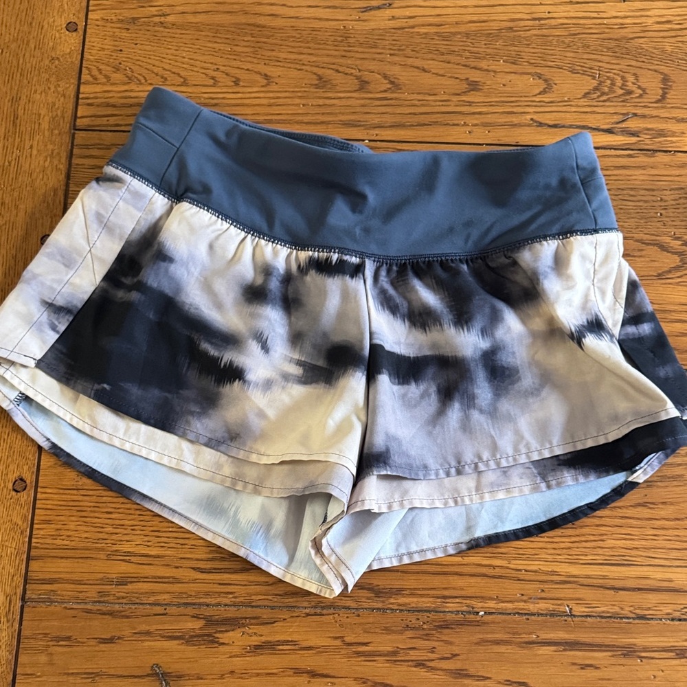 CALIA by Carrie Underwood Blue and Black Tie-Dye Athletic Shorts